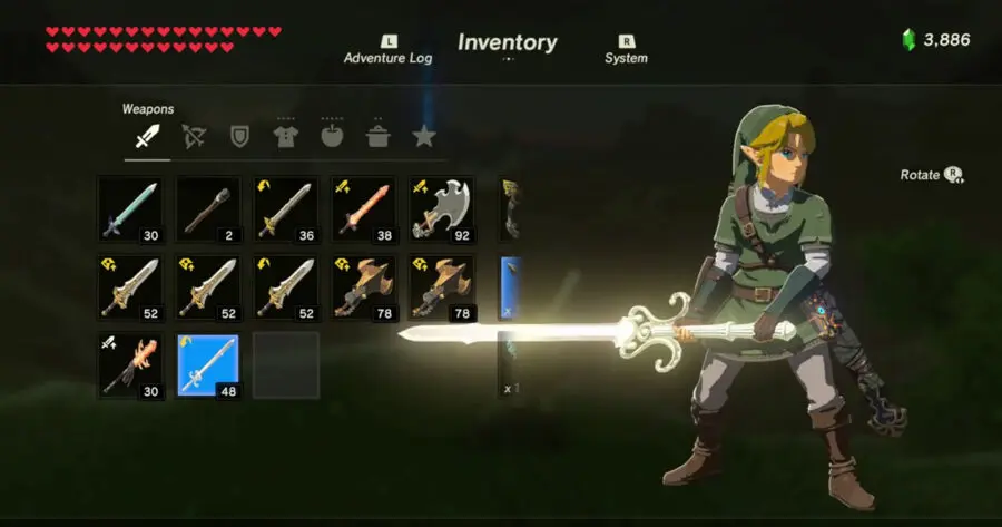 What is the rarest weapon in Botw?