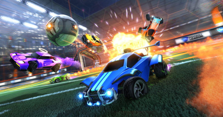 Fun soccer league with cars for two players — play online for free