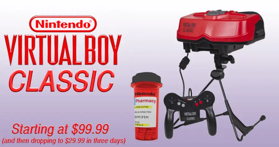 gas Sygdom blanding Nintendo Virtual Boy Classic Comes Bundled With Three Games and Bottle of  Ibuprofen
