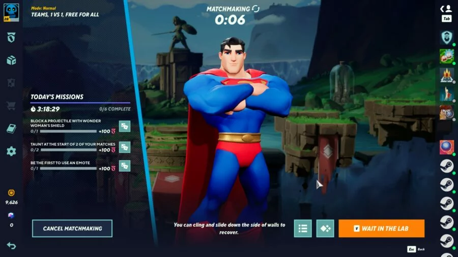 superman multiversus main menu