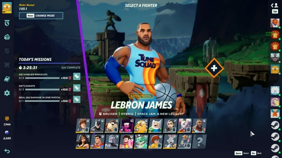 Batman and Lebron James square off in a solo game of MultiVersus
