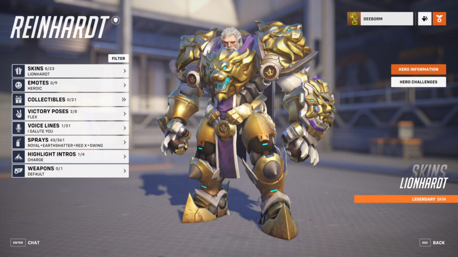 reinhardt lionhardt overwatch 2 best skins