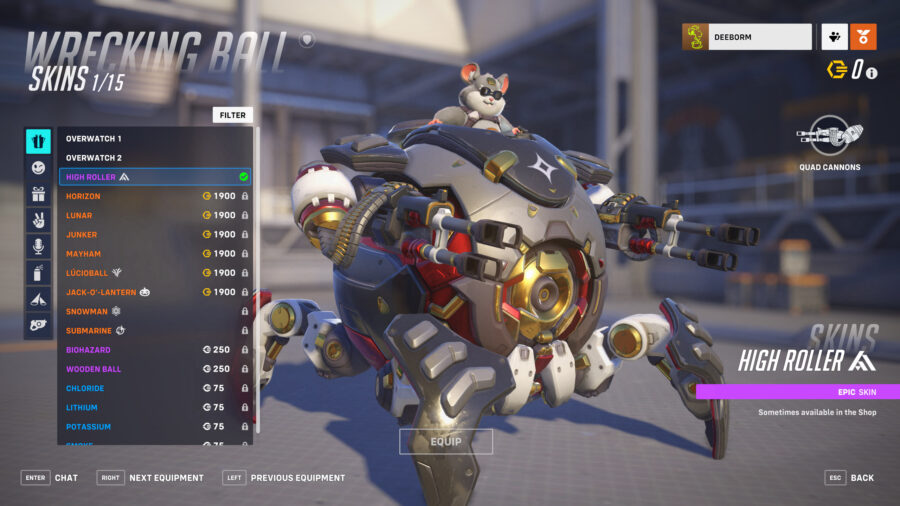 wrecking ball high roller overwatch 2 best skins