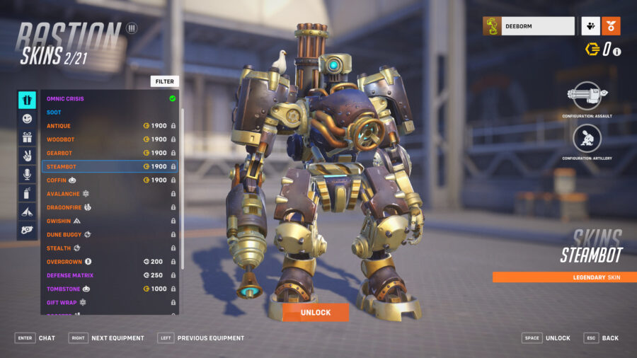 New bastion hot sale skin overwatch