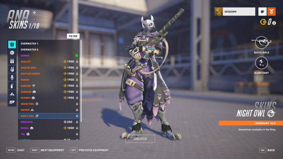 ana night owl overwatch 2 best skins