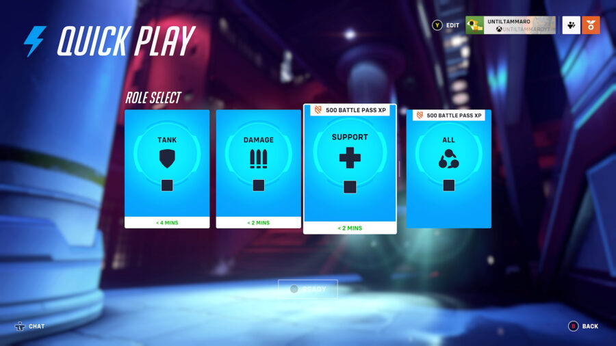 Overwatch 2's role queue screen.