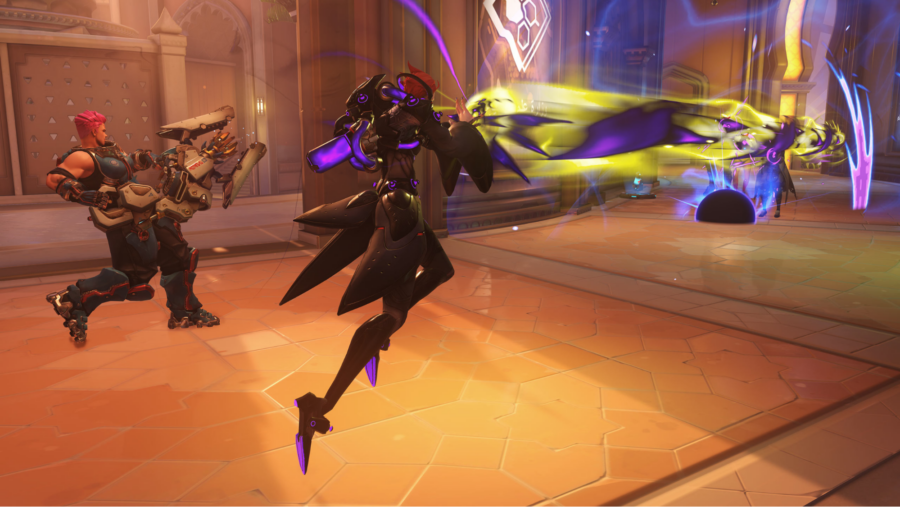 Overwatch 2 Moira using her Ultimate ability, Coalescence.