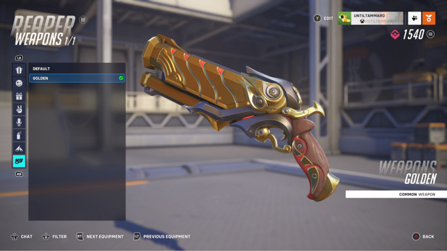 Reaper's golden shotgun.