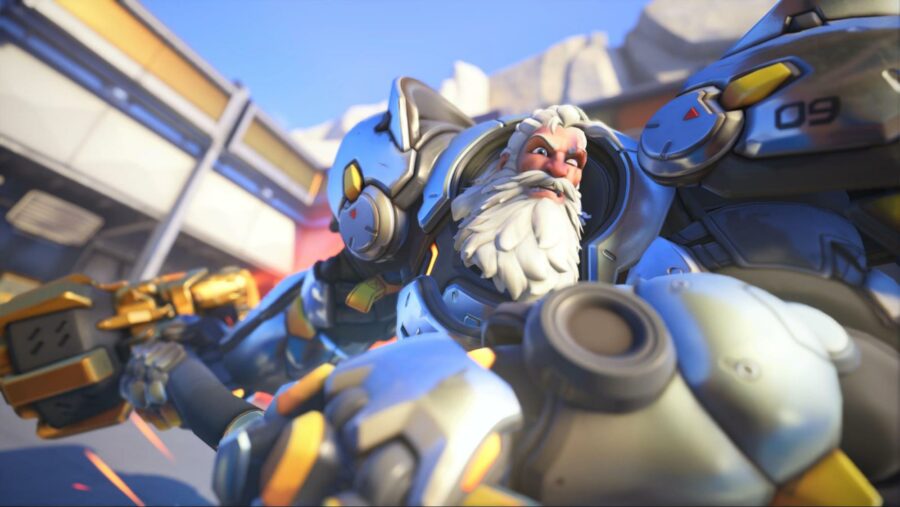 Reinhardt charging in Overwatch 2