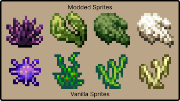 A photo with sprites that are updated in a new mod.