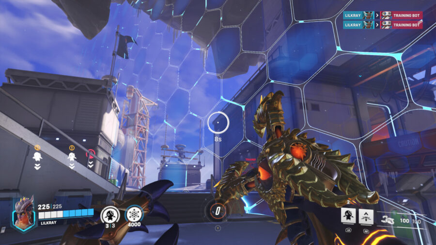Symmetra using her ultimate, Photon Barrier, in Overwatch 2.