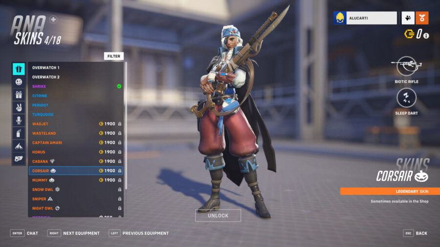 A list of some Ana skins.