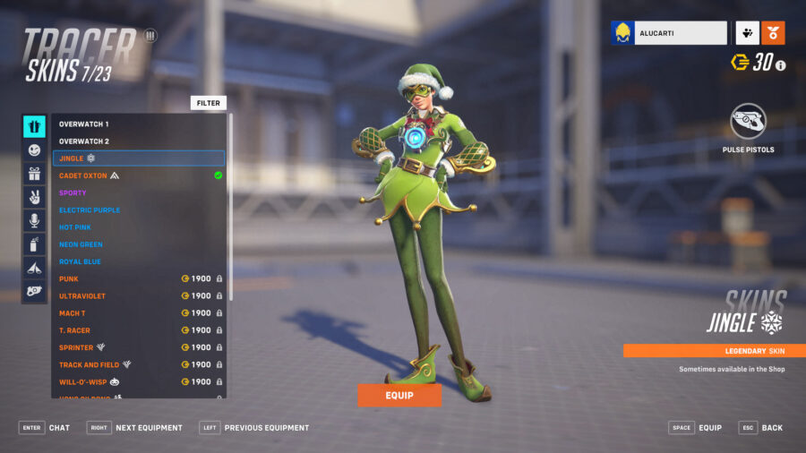 All of Tracer's Overwatch 2 skins.