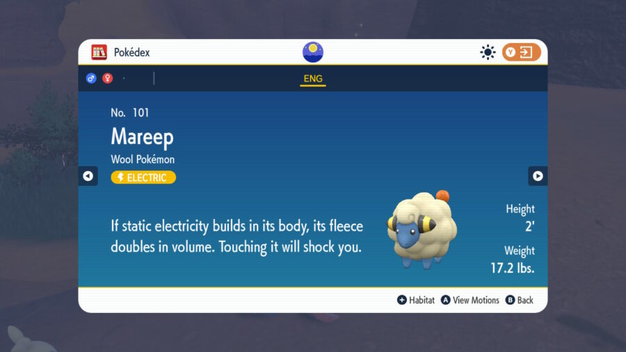 Mareep is a good early Electric-type Pokemon for Scarlet & Violet.