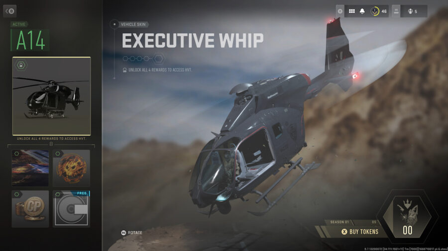 Executive Whip, a vehicle skin in the MW2 Battle Pass.