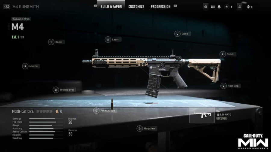 The M4, one of Call of Duty: Modern Warfare 2's best weapons.