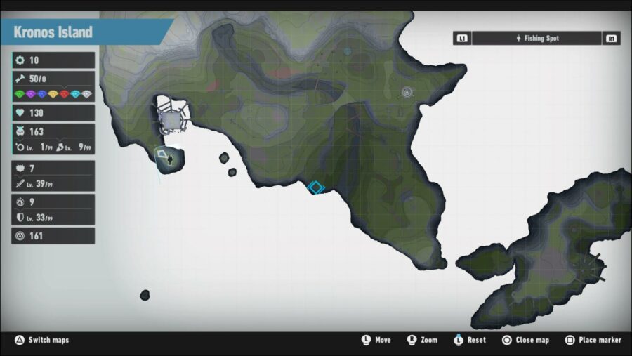 The location of Big's Kronos Island fishing location.