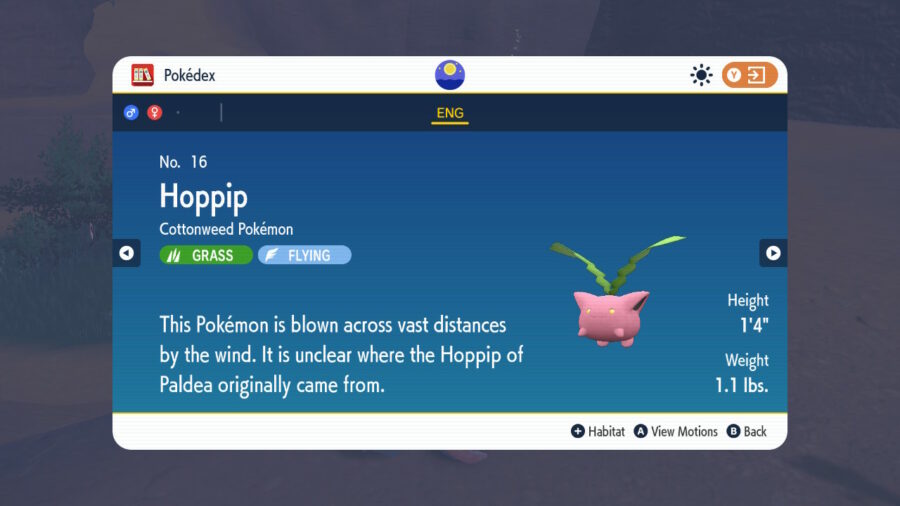Hoppip is a good option for an early grass type in Pokemon Scarlet & Violet.
