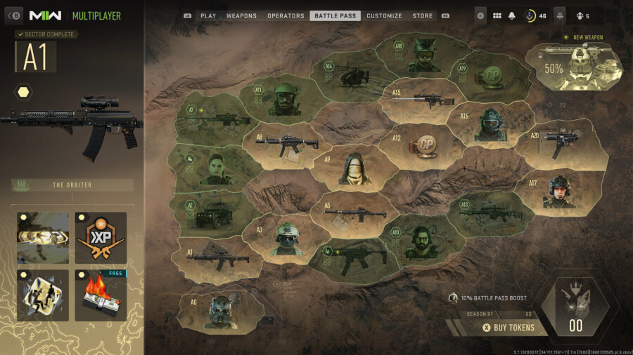 An image showing the nonlinear nature of the MW2 and Warzone 2 Battle Pass.