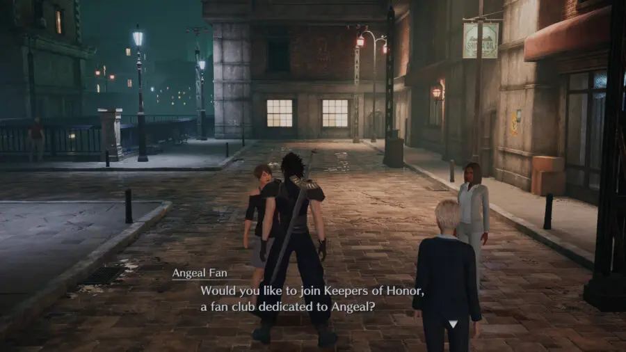 Where to find the Angeal Fan Club in Final Fantasy 7 Crisis Core Reunion.