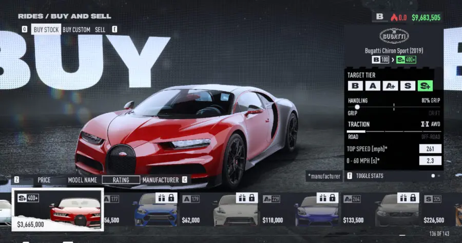 Need for Speed Unbound — Fastest car in each tier