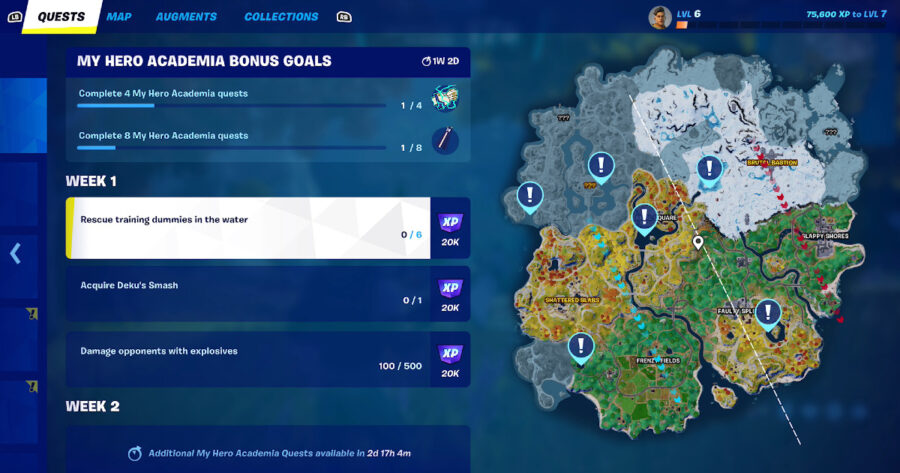 Wo Finde Ich Die Trainingsdummys Für Fortnite-Quests In Woche 1 Von My Hero Academia?