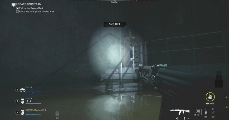 A safe area in the underwater maze area in the Atomgrad EP. 01 raid.