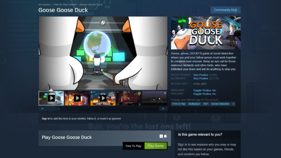 Where to download Goose Goose Duck.