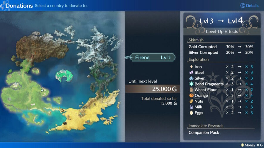 Increase donation level to upgrade weapons faster in Fire Emblem Engage.