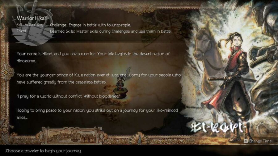Hikari's offensive capabilities make him one of the best starting characters in Octopath Traveler 2.