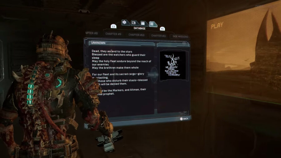 The new game plus text log that players get as a Dead Space Remake Easter Egg.