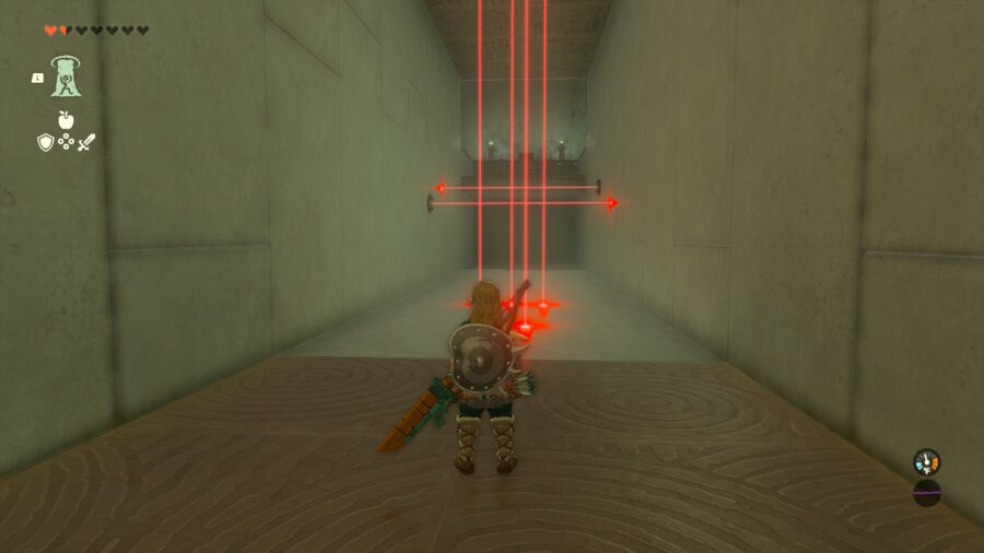 Get the small key at the end of this path in Orochium Shrine to solve the puzzle in Zelda: TOTK.
