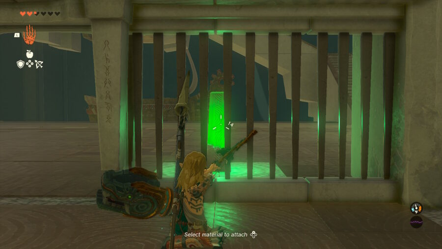 How to get in the entrance of Mayaumekis Shrine in Zelda TOTK.