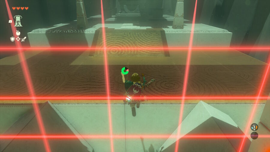 How to get past the wall of lasers in Sahirow Shrine.