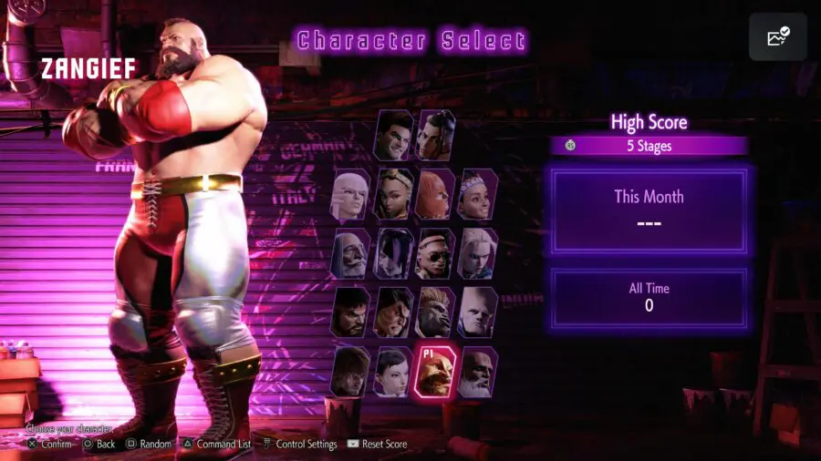 Street Fighter 5: Zangief moves list