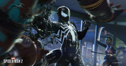 Spider-Man 2 screenshot of Peter Parker as Spider-Man.