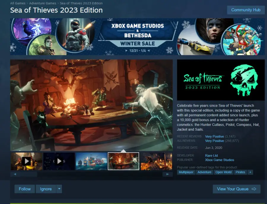 sea of thieves steam to xbox