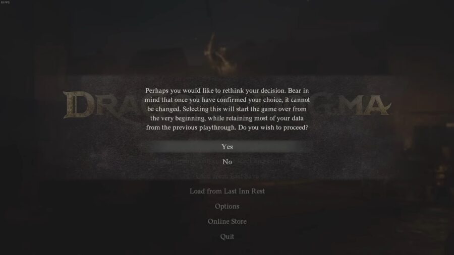 Dragon's Dogma 2 New Game Plus Prompt 2