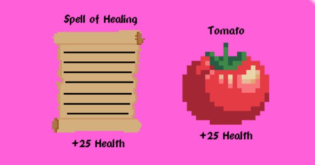 Magic Spell Heals Same Amount as Eating Tomato