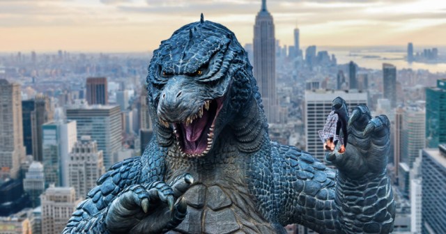 Kaiju Folds New Yorker In Half Before Eating Him
