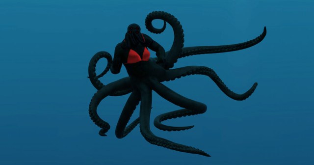 Female Alien With Gills, Tentacles, and Four Eyes Also Has Tremendous and Symmetrical Boobs