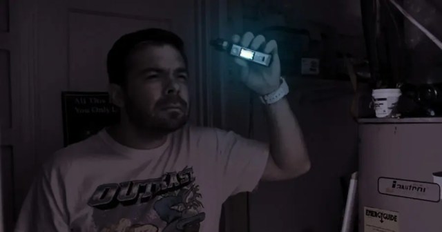 LED on Vape Pen Used to Navigate Dark Basement