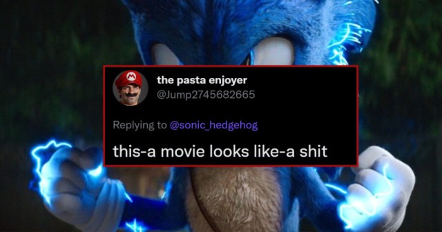 Account Shitting on Sonic Movie Clearly Mario on a Burner