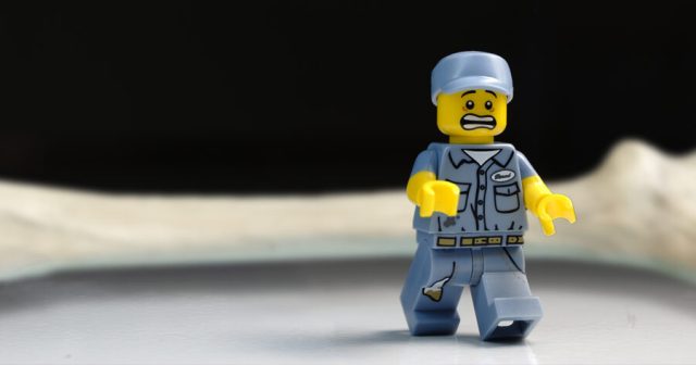 Lego Guy’s Day Ruined After Stepping on Human Femur