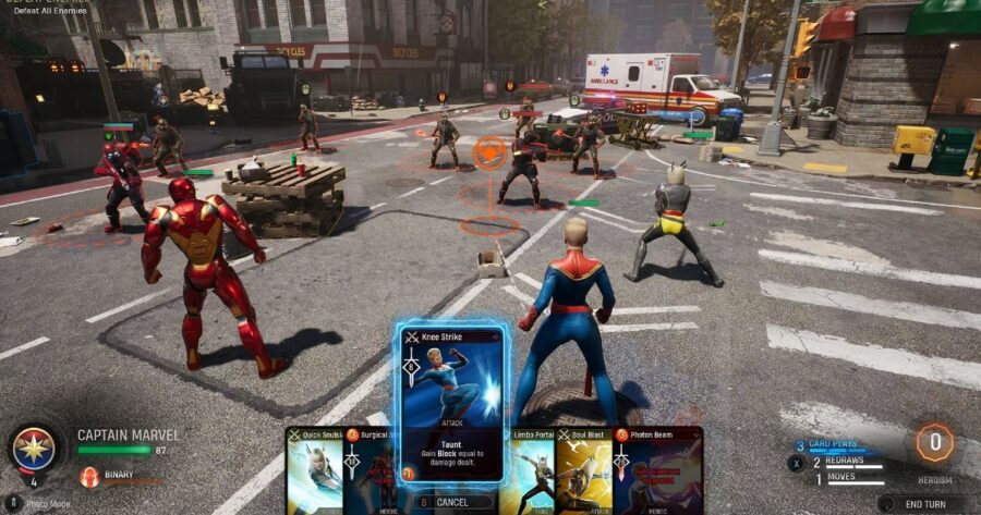 How to upgrade cards in Marvel's Midnight Suns.