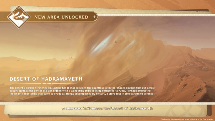 Desert of Hadramaveth, the new map in Genshin Impact 3.4