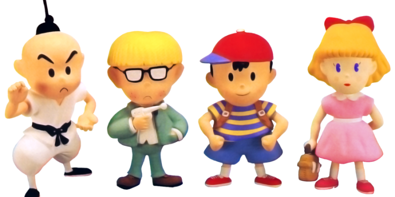 Main characters from the video game Earthbound posing