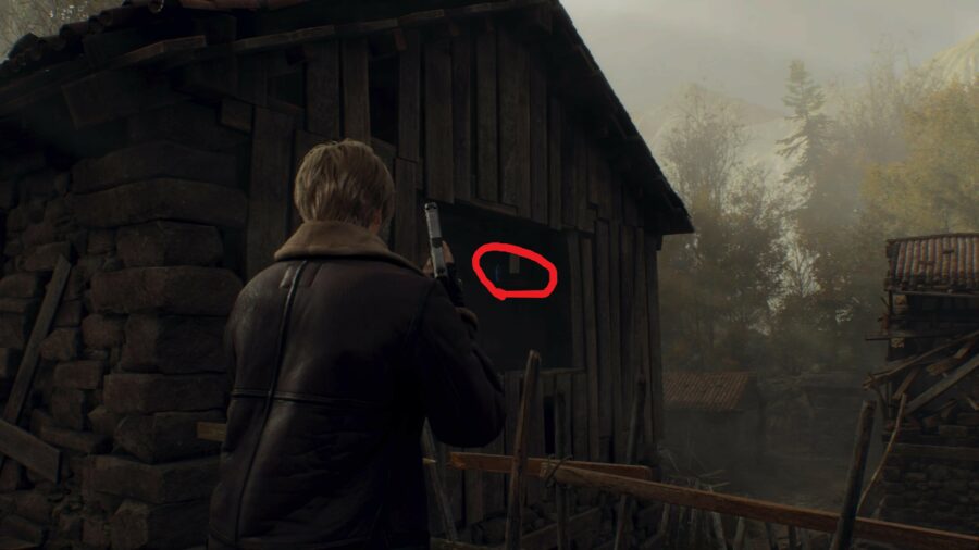 A location of one of the blue medallions in Resident Evil 4.