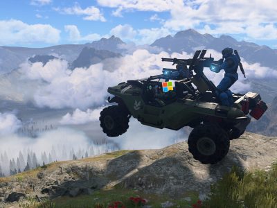 Halo Warthog Falling Off Cliff