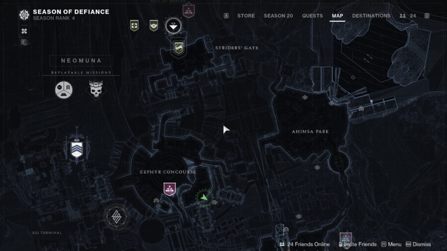 The third Zephyr Concourse regional chest location in Destiny 2 Lightfall.